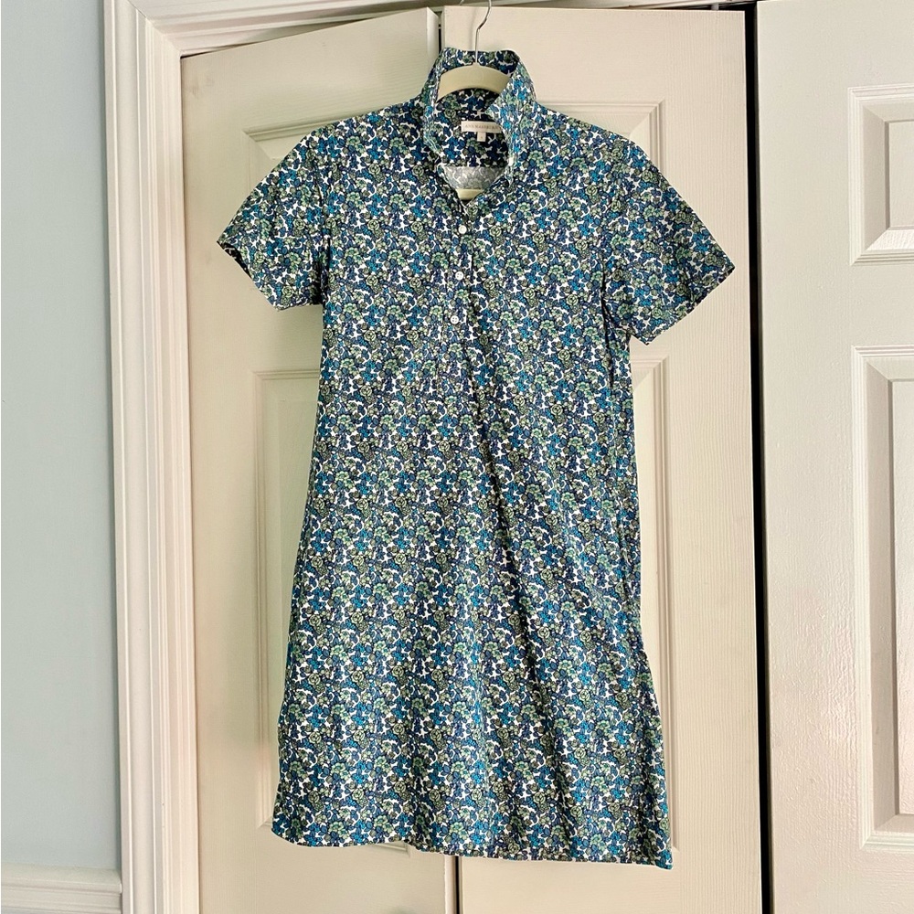 Ann Mashburn Liberty print short-sleeve popover dress, size S / Small